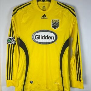 Adidas Yellow Columbus Crew Soccer Jersey with Black Accents